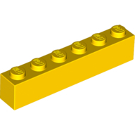 Lego kostka (kostička) 1x6, žlutá (300924)